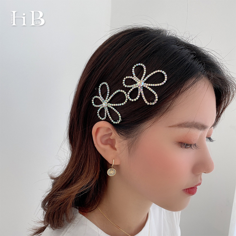 Warna Berlian Imitasi Bunga Rambut Jepit Rambut Ornamen Di Dongdaemun, Korea