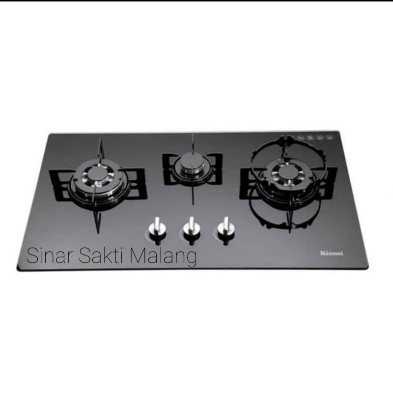 Kompor Tanam Rinnai Gas 3 tungku RB 713 NGB / RB-713NGB RB713N GB Black