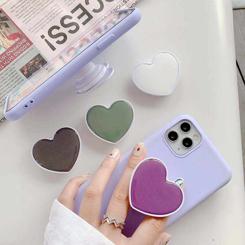 Pop Socket Bentuk Hati Bahan Resin Gaya Korea Untuk Handphone Universal