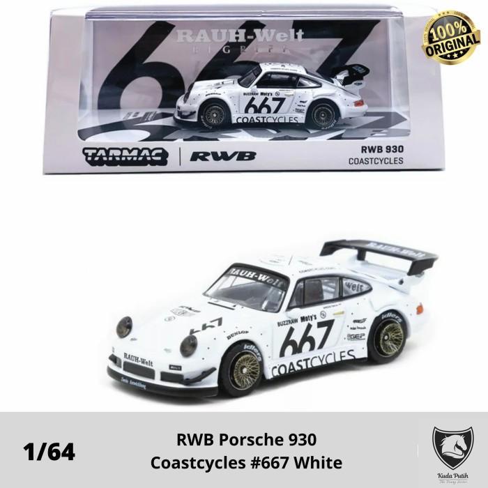 Tarmac Works 1/64 Rwb 930 Coastcycles #667 White Porsche Tarmac64 By Eastern