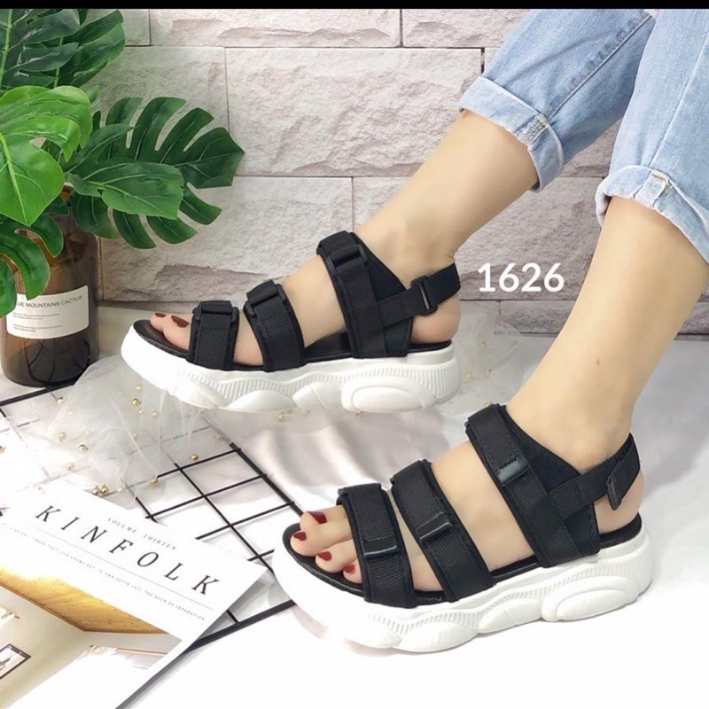 Wedges K1626 sepatu wanita import realpict