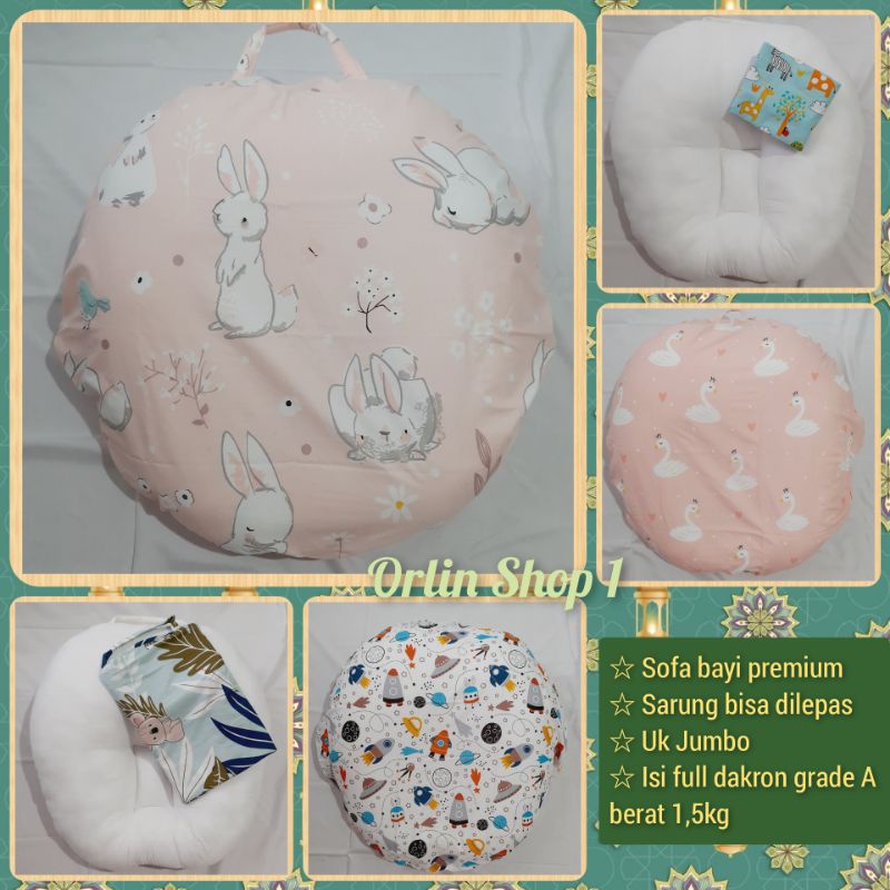 Sofa Bayi Multifungsi Sarung Bisa dilepas Anti Debu/Kasur Bayi/Bantal Bayi