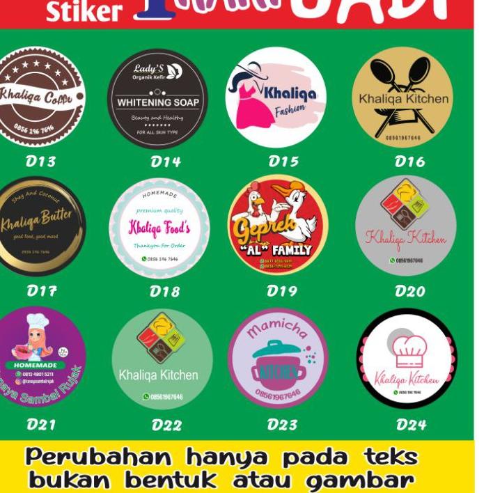 

Promo Hari Ini" CETAK STIKER LABEL MAKANAN MINUMAN VYNIL A3 + CUTTING