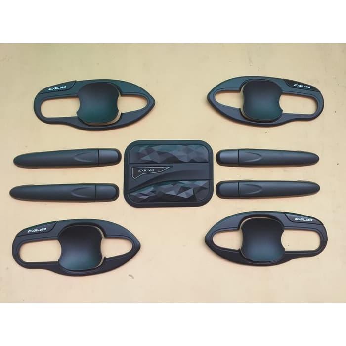 Paket Outer dan Handle plus Tank Cover Mobil Calya Hitam Doff