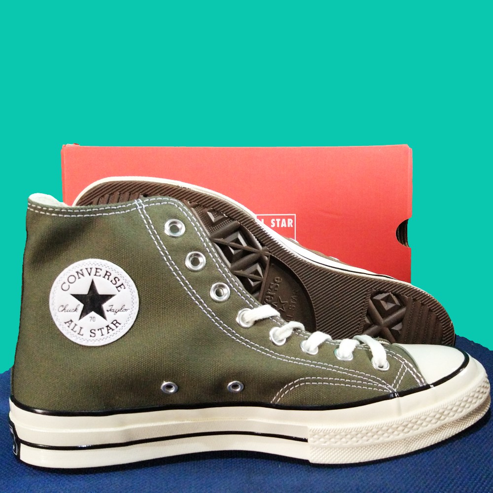 Sepatu Sneaker Skate Converse Chuck Taylor 70s HI Egret Green Field Surplus ORIGINAL