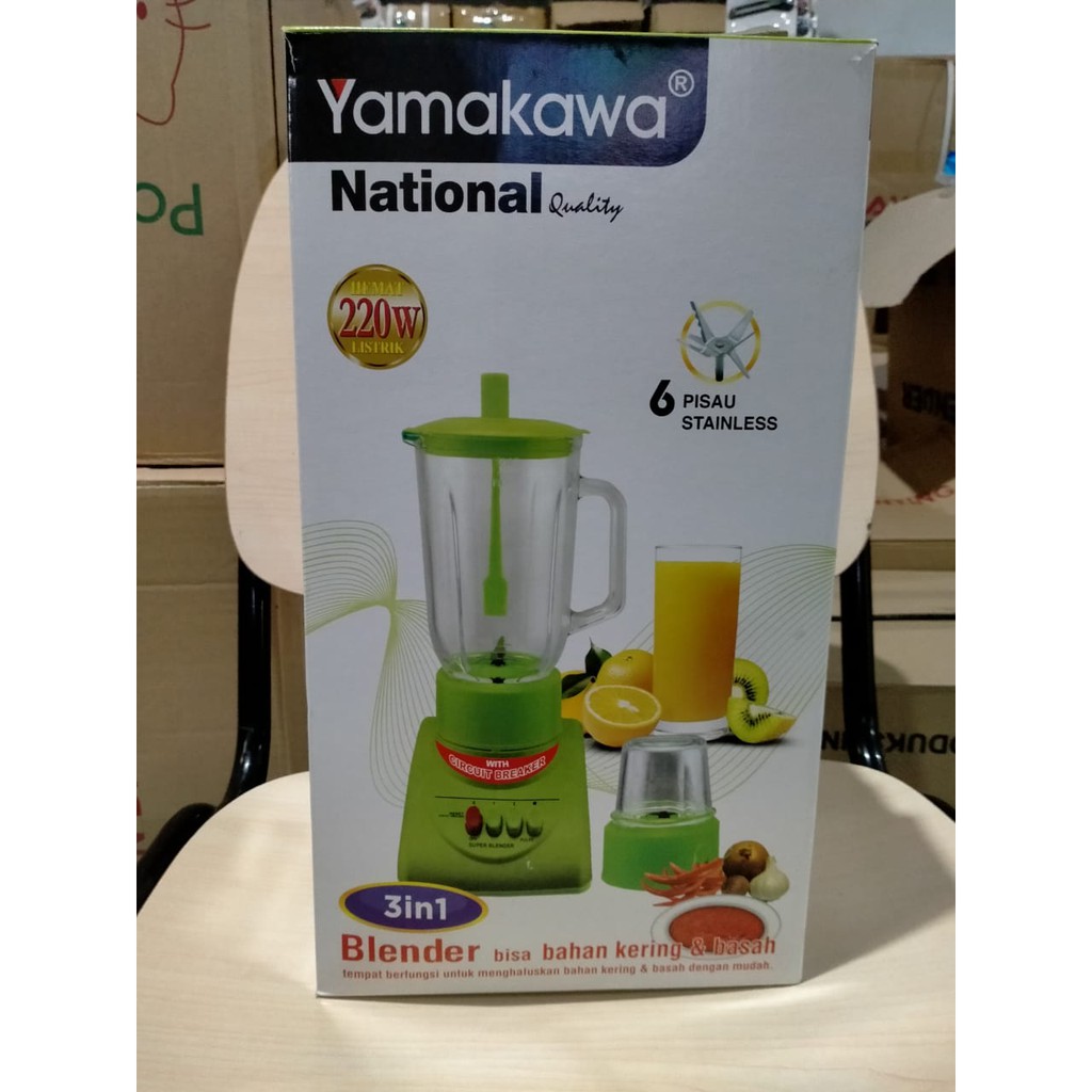 Blender Yamakawa Blender Kaca 6 Mata Pisau 3 in 1