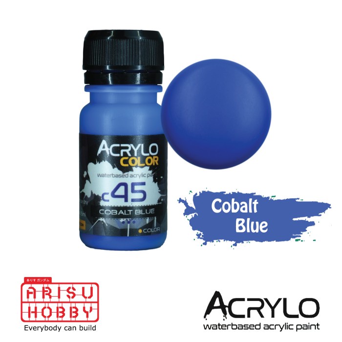 

ACRYLO COLOR COBALT BLUE C45 WaterBased Acrylic Paint Color Cat Gundam