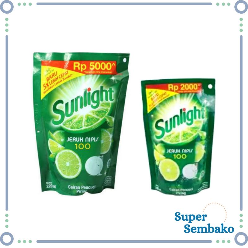 SABUN CUCI PIRING SUNLIGHT 105ml 220ml 370ml JERUK NIPIS