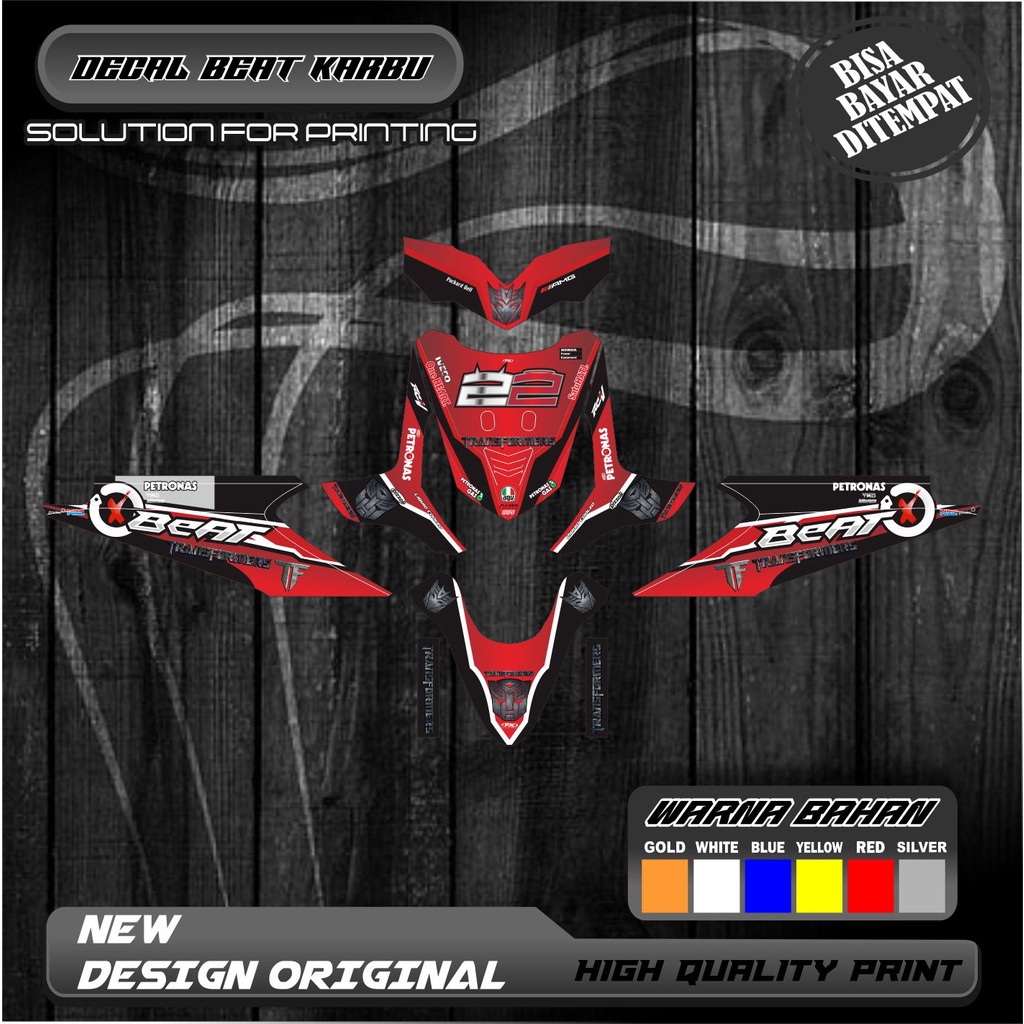 DECAL MOTOR BEAT KARBU VARIASI PETRONAS