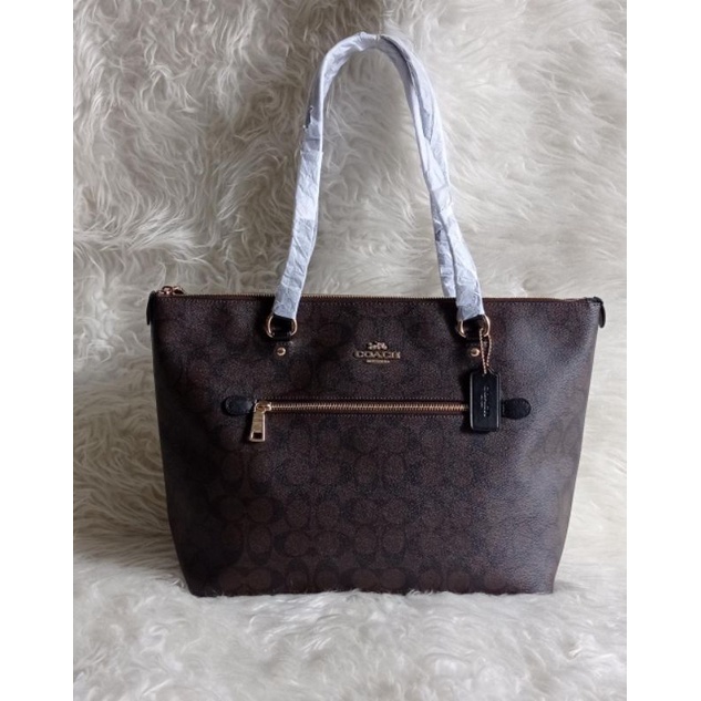 COACH GALLERY TOTE MAHOGANY SIGNATURE