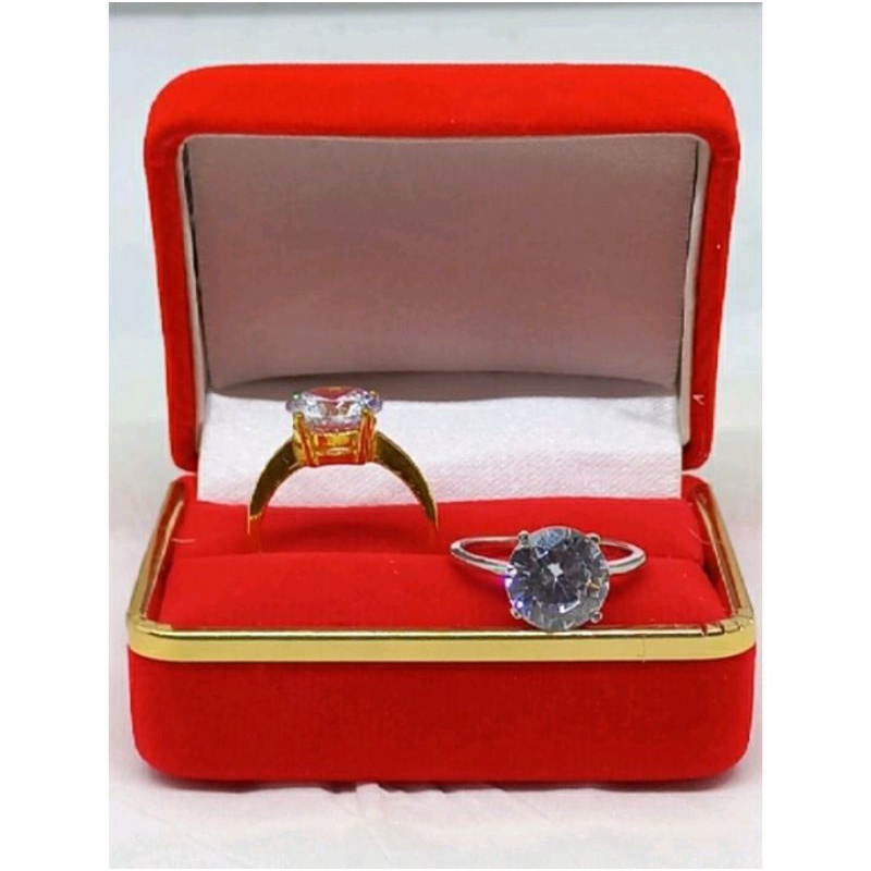 CINCIN PERAK ASLI SILVER 925 LAPIS EMAS/CINCIN SOLITAIRE(DESI)MP SEDANG/ASLI SILVER/CINCIN FASHION TERBARU