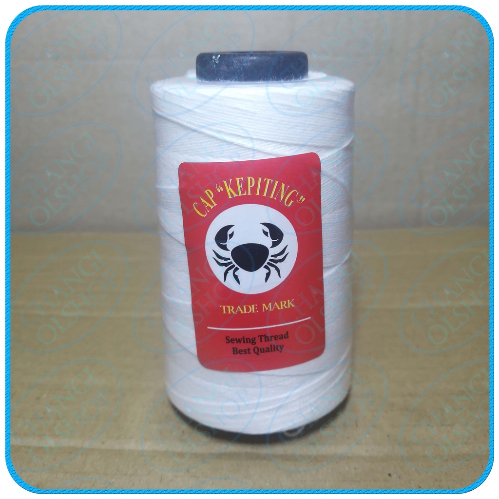 Benang Jahit Karung PE Kepiting warna Putih berat 160gr untuk mesin jahit karung