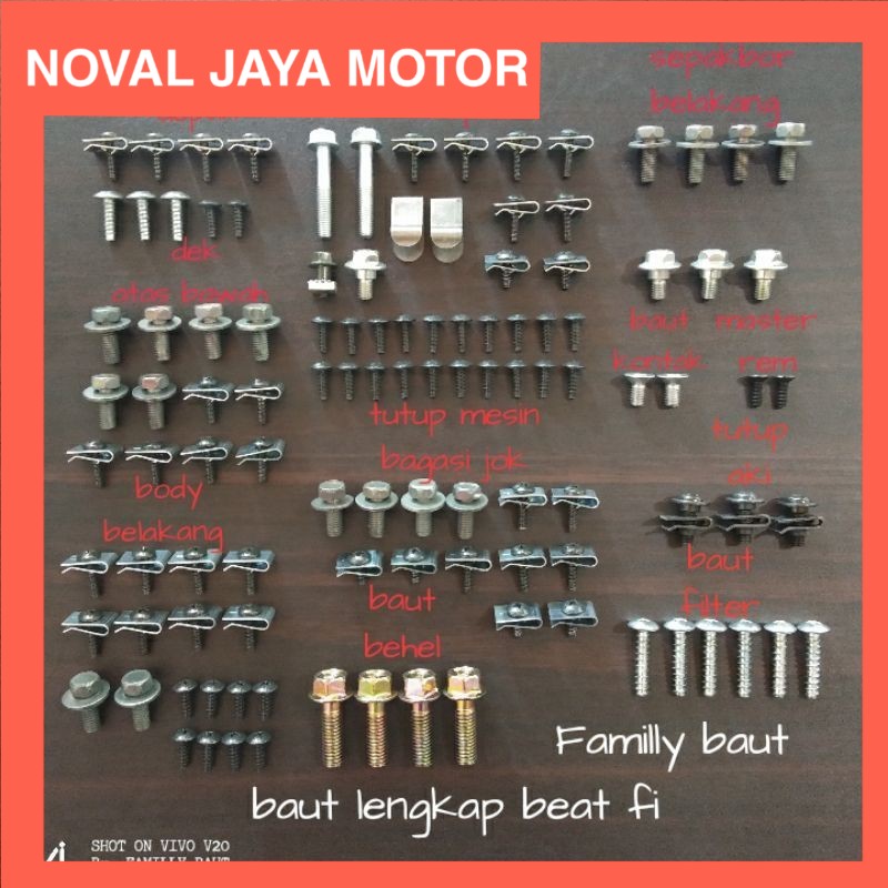 Baut lengkap full body motor beat fi