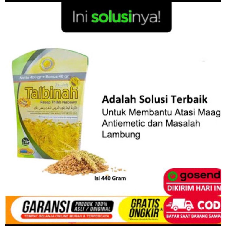 

Original Talbinah Tepung Gandum Talbinah 400 GR + 40 GR Resep Thibbun nabawy