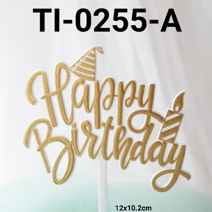 

GR-TI-0255 CAKE TOPPER TULISAN HAPPY BIRTHDAY TOPI LILIN ULANG TAHUN BERKUALITAS