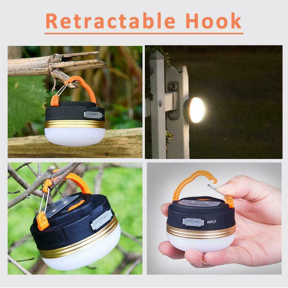 Lampu Camping Pengisian USB 3mode/lampu Tenda Outdoor 5LED/senter Gantung Darurat/Lampu Mini Untuk Memancing Atau Rumah/Lampu Darurat Pengerjaan Luar Ruangan Portabel