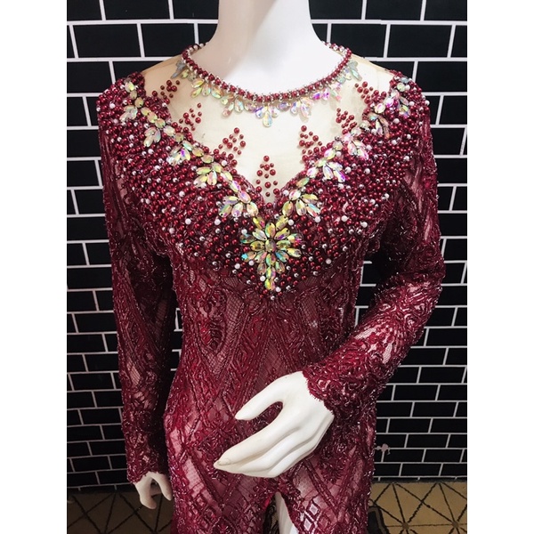 po kebaya akad bahan chantilly lace