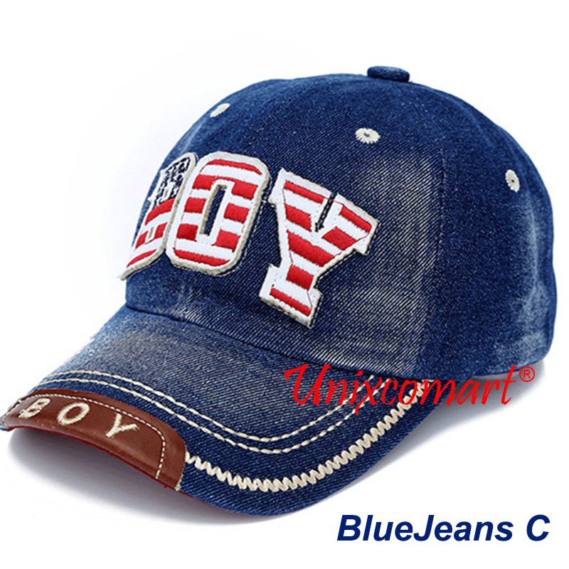 Topi Anak BOY HAT Topi Denim Bahan Jeans Anak Baseball Cap Kids-BlueJeans C