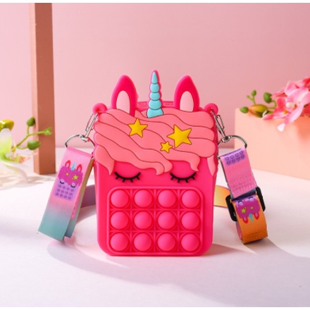 simple dimple pop it rainbow mainan  pop its round fitged Toy Push bubble-TAS POP ITPINK FANTA