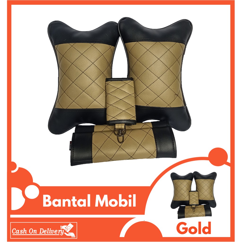 Set Bantal Mobil Premium 3 in 1 Bantal Seatbelt dan Kunci STNK Aksesories Mobil