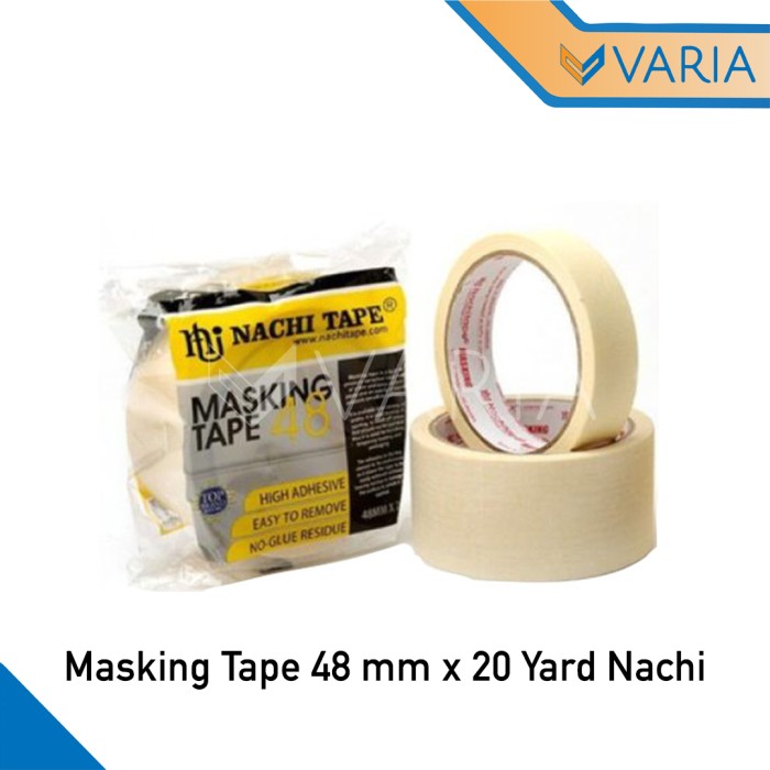 Masking Tape Solasi Isolasi Lakban Kertas 2 Inch 48 mm x 20 Yard Nachi