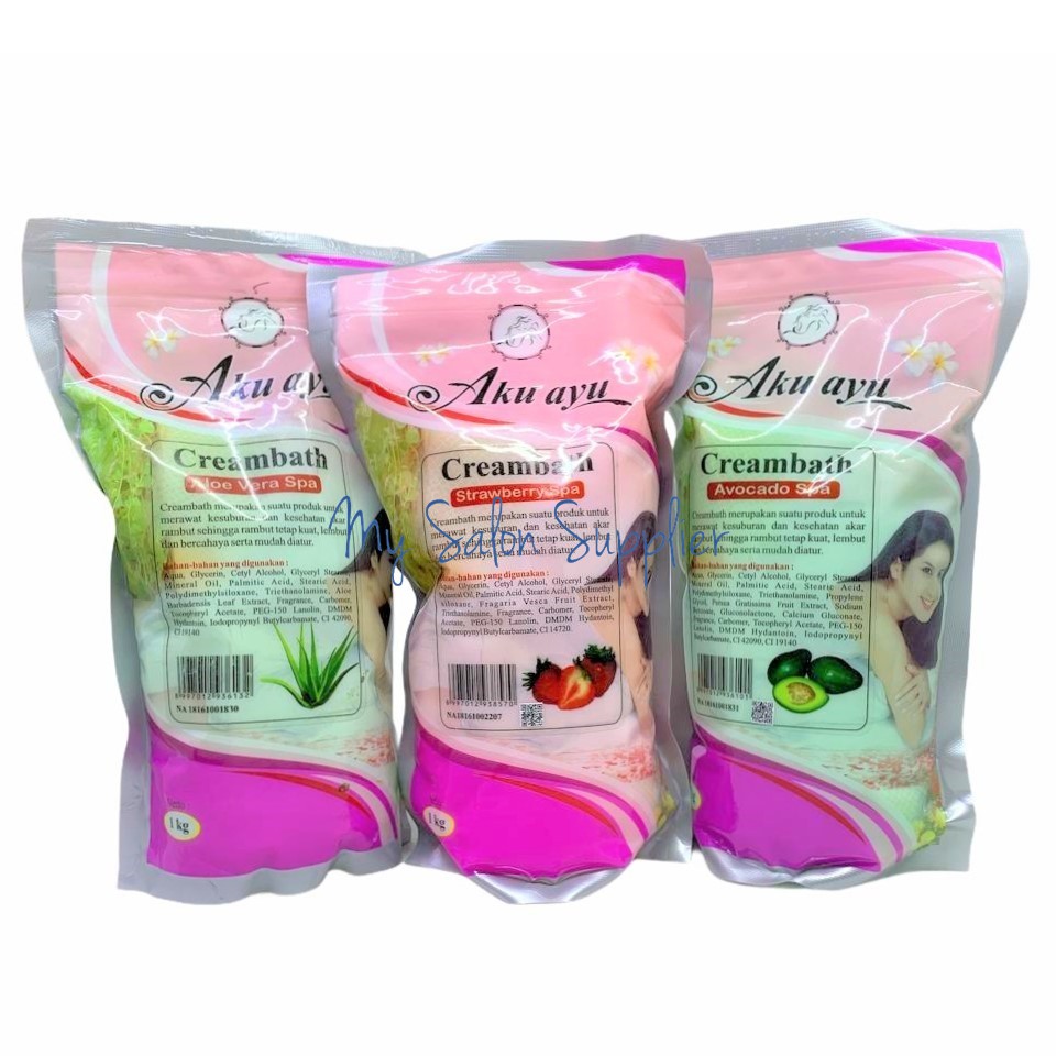 Aku Ayu Creambath Rambut 1Kg Strawberry / Aloe Vera /Avocado