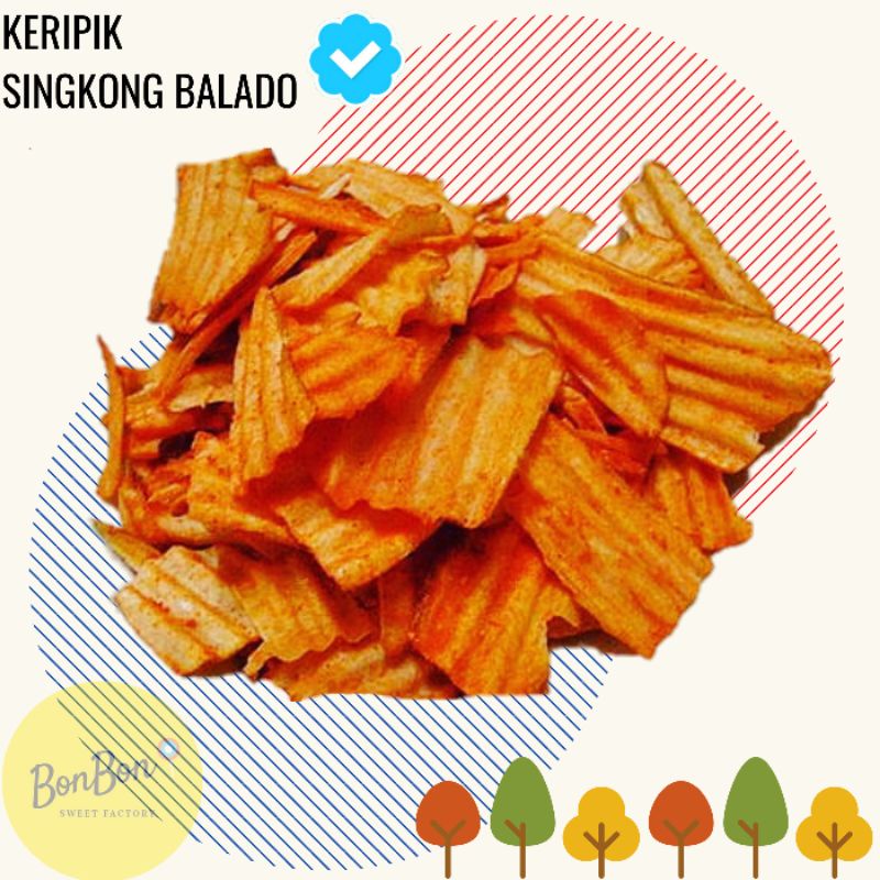 

Kripik Singkong Pedas / Keripik Singkong Balado - Cassava Chips 250 Gram