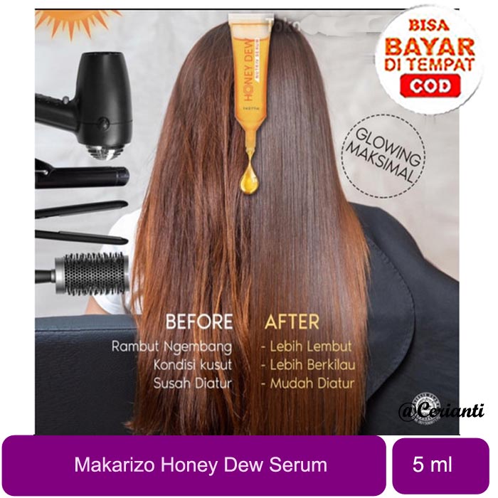 [BUAT RAMBUT GLOWING MAKSIMAL] [5ML] [BPOM] Makarizo Professional Honey Dew Nutriv Serum 5ml - Serum Rambut - Vitamin  Cerianti