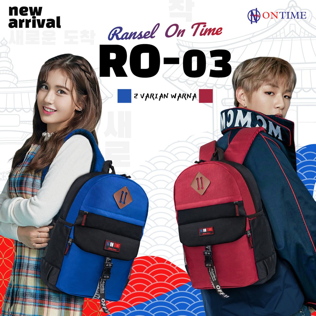 Tas Ransel Sekolah Anak Tas Laptop 14 inch Backpack Anak Cowo Cewe Ori Import Tas ONTIME - Goldiesbags