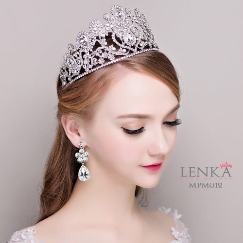 [BISA COD] HEADPIECE RAMBUT BRIDAL AKSESORIS MAHKOTA WEDDING SILVER MPM012