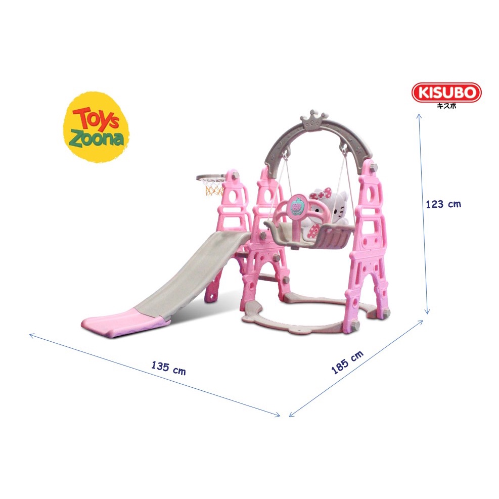 ToysZoona Perosotan Ayunan Ring Basket 3 In 1 Mainan Anak Perosotan 3 In 1 Swing Slide / Perosotan Hello Kitty / Perosotan Beruang / Perosotan Castle / Perosotan Kapal / Perosotan Jerapah / Perosotan Anak / Prosotan