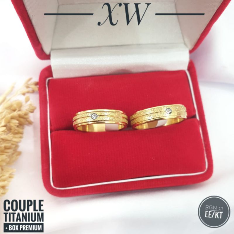 PAKET Cincin Couple Titanium TERMURAH (Termasuk BOX)