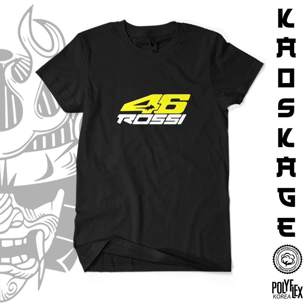 BISA COD Kaos Baju Distro 46 ROSSI 100 % Cotton Combed 30s Cewek Cowok Unisex Tees Terbaru Keren / S