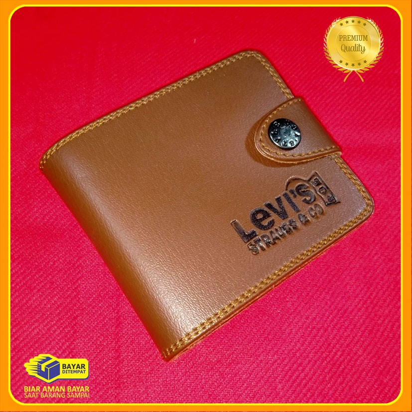 Dompet groisr Pria levis Model kancing pendek Cod