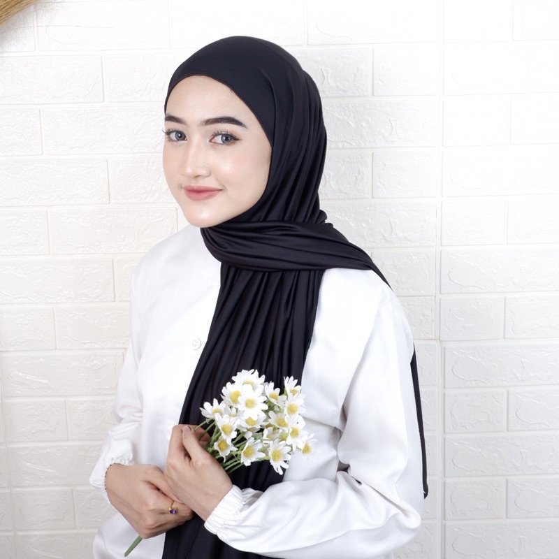 HIJAB JILBAB KERUDUNG PASHMINA INSTAN JERSEY