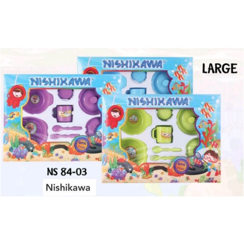 Feeding Set Nishikawa Besar / Set Tempat Makan Bayi Ukuran Besar