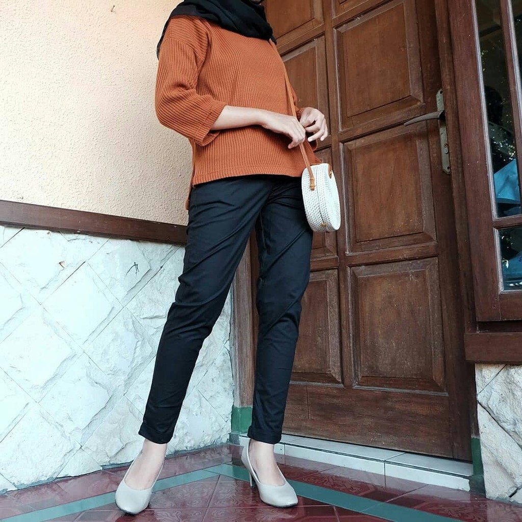 Celana Panjang Wanita | Cotton Pants | Celana Katun Anti Begah