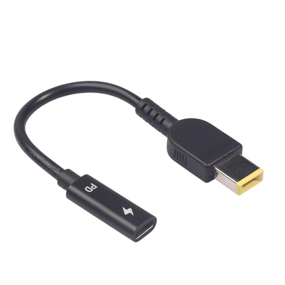 USB Type-C Female to Square DC Male Plug USB 3.1 Adapter Cable for Lenovo