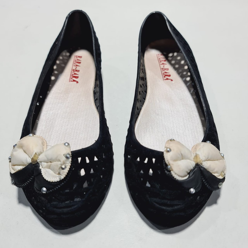 Jelly shoes bara bara sepatu wanita bludru import flatshoes barabara cewek 1221A-6