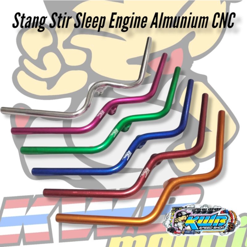 STANG STIR SLEEP ENGINE BEBEK MATIC FULL ALMUNIUM CNC BAHAN TEBAL WARNA LENGKAP