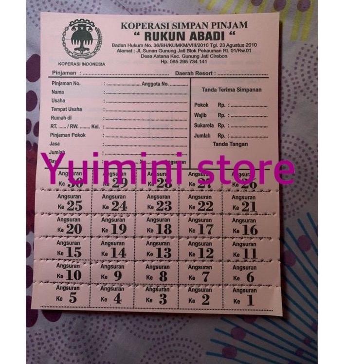 

[PRODUK 6K9DL] Promise kertas angsuran koperasi praktis tinggal sobek ga perlu ribet catat isi 50 lembar IMF