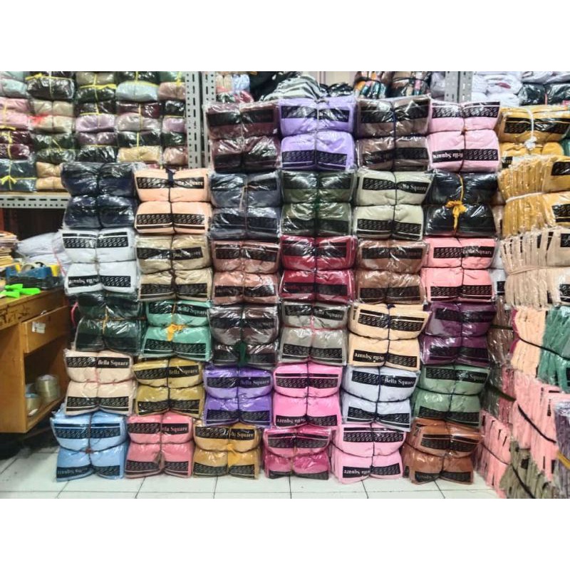 Paket usaha 10 pcs Bella square / Paket grosir Hijab Bella square / Kerudung Bella square