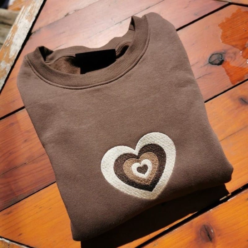 BORDIR FOURFOLD LOVE CREWNECK SWEATER / SWEATER WANITA TEBAL / SWEATER BORDIR