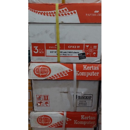 

kertas continuous form 3ply 9,5x11 paperline/sinar dunia kiriman instan