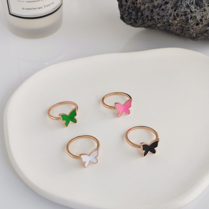 Cincin Wanita Bentuk Butterfly Tail Warna-Warni Gaya Korea Untuk Pernikahan