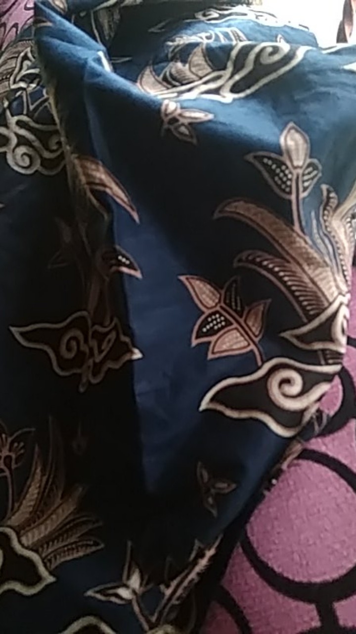 Batik Tunik Shibori Jumputan Terbaru Size S-3l / Hrb026 Yelbor Navbor / Biru Putih