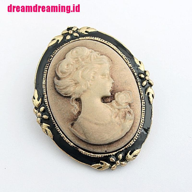 Pin Bros Cameo Antik Elegan Gaya Vintage Untuk Wanita