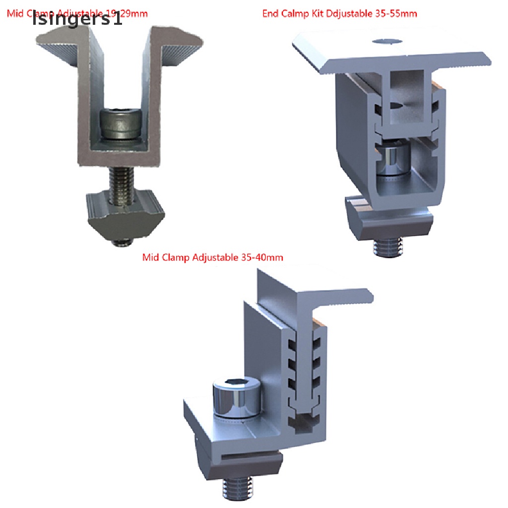 (lsingers1) Bracket PV Panel Surya Adjustable Untuk Frame 19mm-55mm