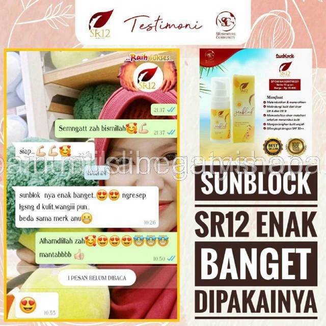 SUN BLOCK SR12 / SUNBLOCK SPF 30++ / SUN BLOCK WAJAH BPOM