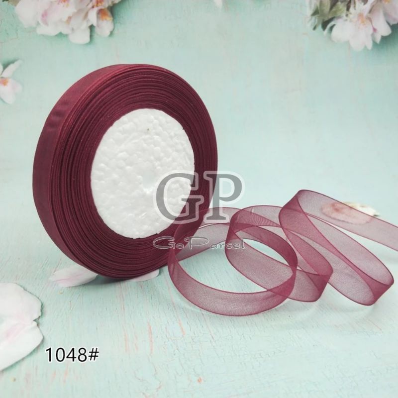 ( 3 Meter ) PITA ORGANDY POLOS 3/4 IN - PITA ORGANDI 2 CM 0.75 INCH HIASAN DEKOR DEKORASI KADO BINGKISAN SOUVENIR GOODIE BAG PARSEL PARCEL HAMPERS